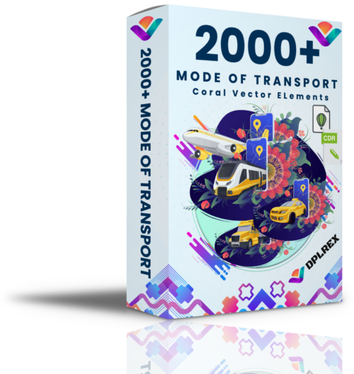 Coral Draw 2000+ Mode of Transport- Graphics Vector Elements