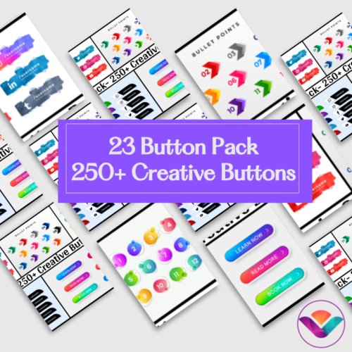 Coral Draw 23 Button Pack - 250+ Creative Buttons